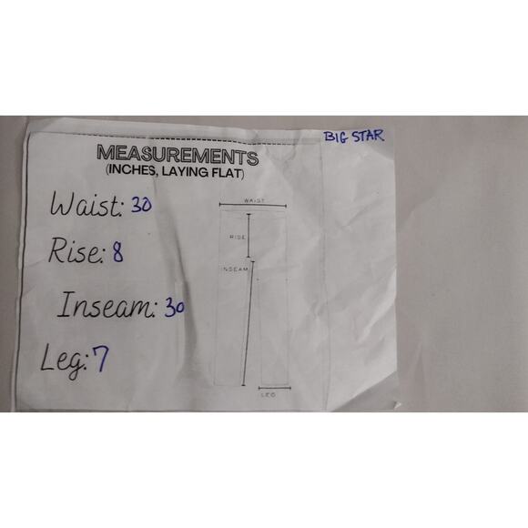 Big Star Vintage Sweet Skinny Womens Denim Jeans 30R Low Rise Rhinestone Stretch - Picture 9 of 9